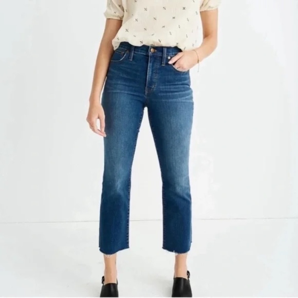 Madewell Cali Demi-Boot Jeans in Preston Wash: Raw-Hem Edition - Size 30